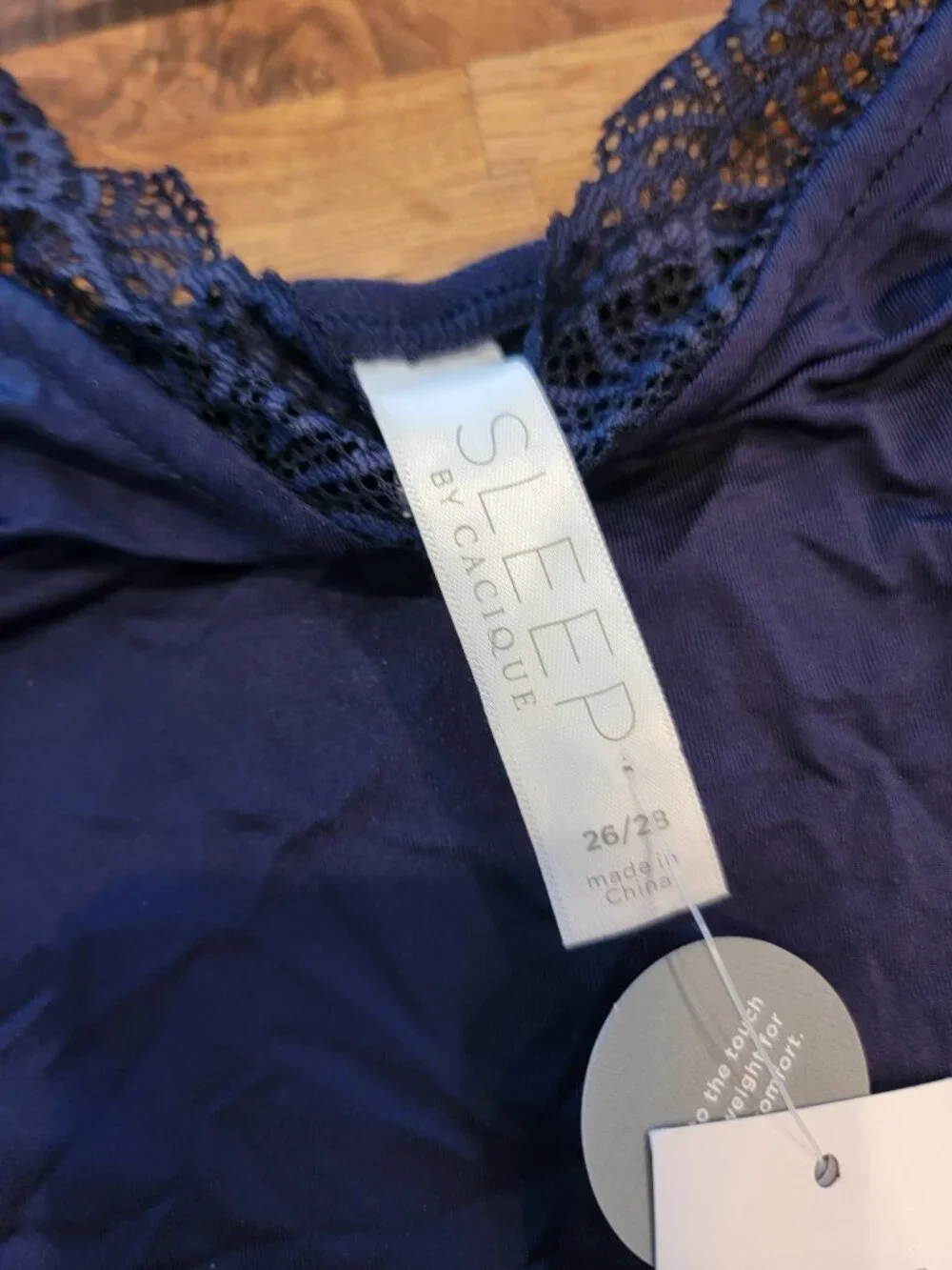 Sleep by Cacique Dreamycool Sleepwear Camisole Top Blue w Lace